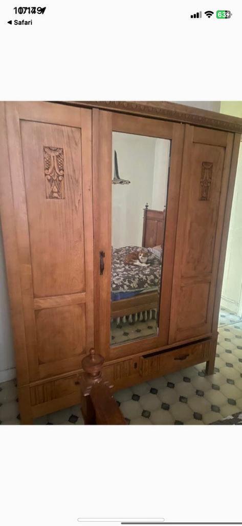 armoire et lit, Maison & Meubles, Armoires | Penderies & Garde-robes, Enlèvement, Comme neuf