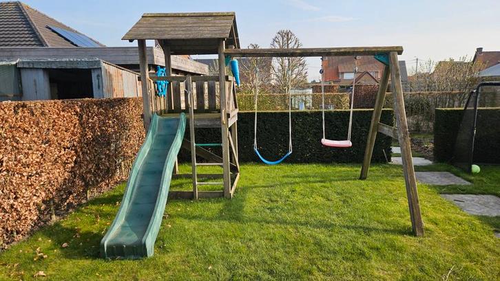 Schommel met uitkijktoren,  glijbaan,  roer en verrekijker, Kinderen en Baby's, Speelgoed | Buiten | Speeltoestellen, Glijbaan