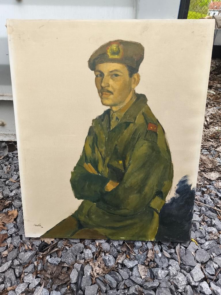 Huile sur toile signe Henri mathy, Enlèvement ou Envoi