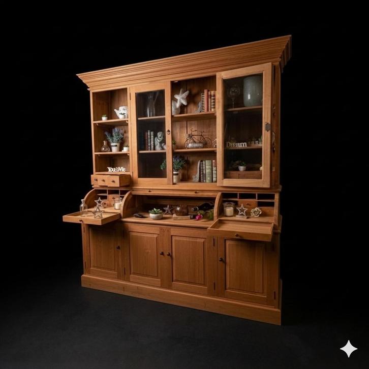 Armoire de buffet en teck Vitrine Armoire de pharmacie, Maison & Meubles, Armoires | Buffets, Neuf, 200 cm ou plus, 200 cm ou plus