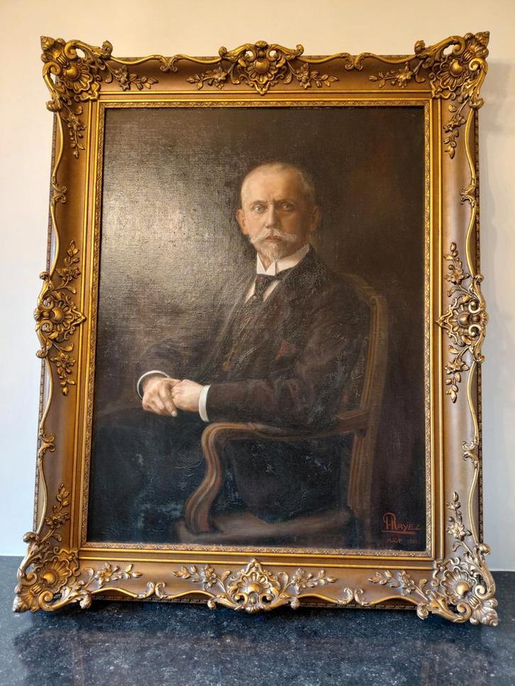 Zeer mooie groot portret schilderij, Antiquités & Art, Art | Peinture | Classique, Enlèvement