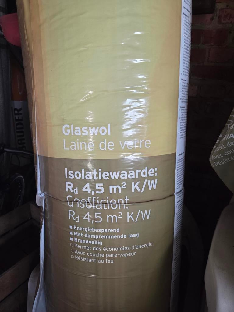 3 pakken glaswol 18cm, Doe-het-zelf en Bouw, Isolatie en Afdichting, Ophalen, 10 tot 15 m², Dakisolatie, 12 cm of meer