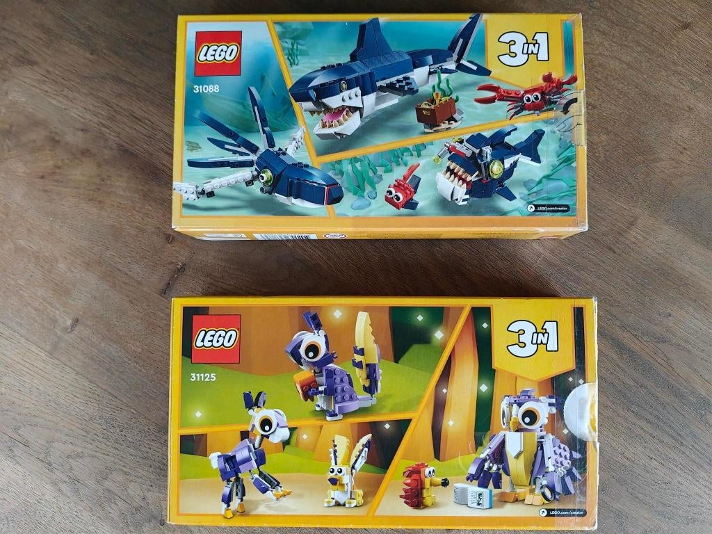2 X LEGO Creator 3-in-1 31125 en 31088 100% compleet, Compleet, Lego, Ophalen of Verzenden, Zo goed als nieuw