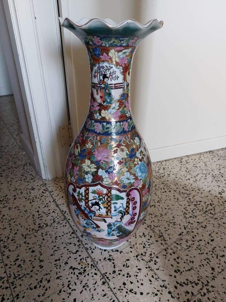 2 chinese vazen, Ophalen, 50 tot 75 cm, Blauw, Aardewerk of Porselein