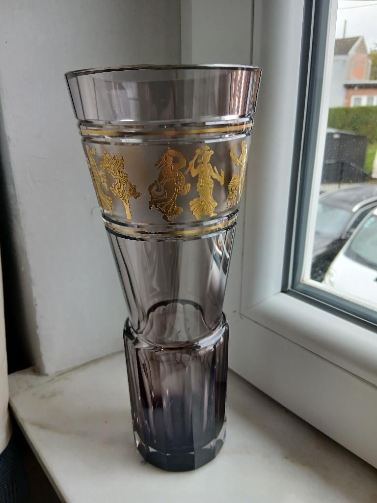 vase hamityse danse de flore val saint lambert 1920 signe, Antiquités & Art, Antiquités | Verre & Cristal, Enlèvement ou Envoi