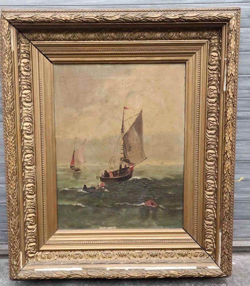 Huile sur toile marine, Antiquités & Art, Enlèvement ou Envoi