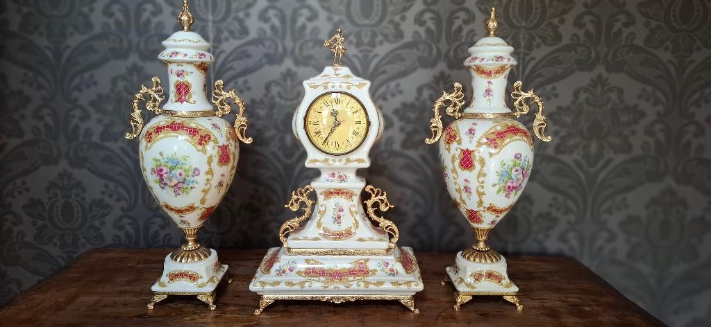 Handbeschilderde Alfa Italiaanse porseleinen Pendule, Ophalen