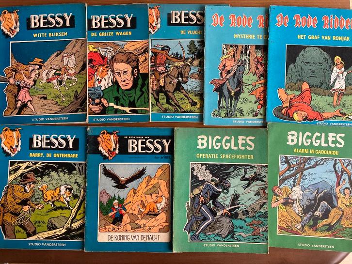 lot oude strips Bessy - Biggles - Rode Ridder 1e druk, Livres, BD, Plusieurs BD, Enlèvement ou Envoi