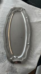 2 identieke metalen (inox) serveerschalen, Huis en Inrichting, Ophalen, Gebruikt, Schaal of Schalen