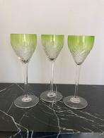 3 kristallen wijnglazen  Val Sint Lambert   of Saint Louis., Ophalen of Verzenden, Zo goed als nieuw