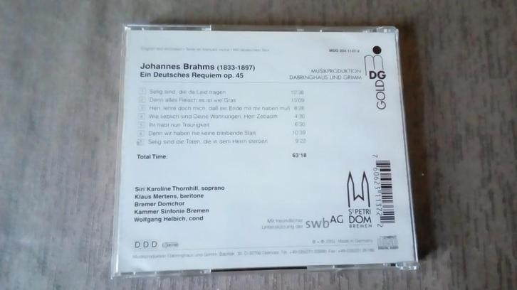 CD. Brahms. Un requiem allemand., CD & DVD, CD | Classique, Comme neuf, Enlèvement