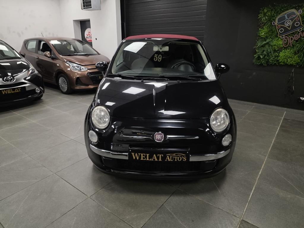 FIAT 500C TURBO BENZINE/2012/CABRİO/TOPSTAAT, Auto's, Bluetooth, Euro 5, Zwart, Zwart