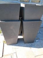 8 hoge terrasbloempottten  antraciet  UV bestendig KOOPJE!, Ophalen, Kunststof, Minder dan 60 cm, Vierkant