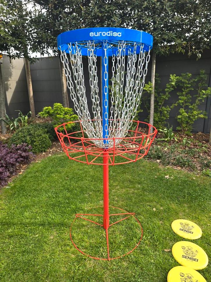 Panier de but de disc golf avec 7 disques, Contacts & Messages, Appels Sport, Hobby & Loisirs