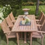 Luxe teakset Annapart tafel 9 stoelen | Nieuw €3800  NU €580, Tuin en Terras, Ophalen, Hout, Tuinset