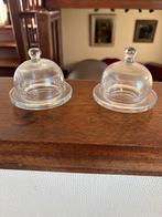 2 glazen botervlootjes, Ophalen, Zo goed als nieuw