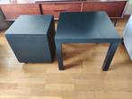 2 zwarte bijzettafeltjes -apart of samen, Huis en Inrichting, Ophalen, Minder dan 45 cm, Vierkant, Zo goed als nieuw