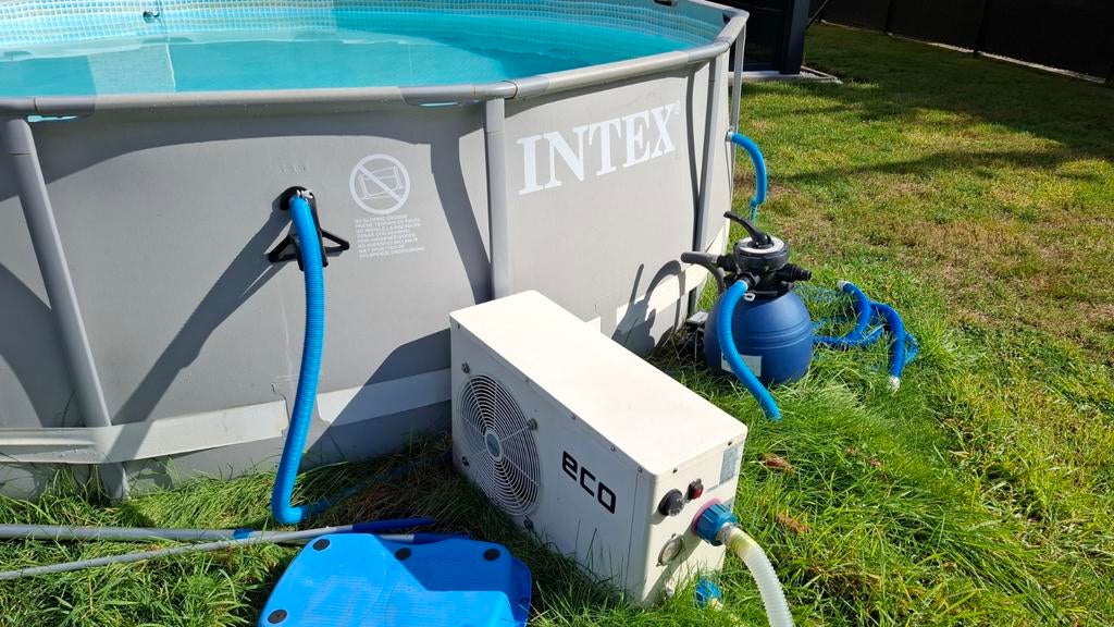 Intex zwembad met zandfilter en warmtepomp, Tuin en Terras, Zwembaden, Rond, Ophalen