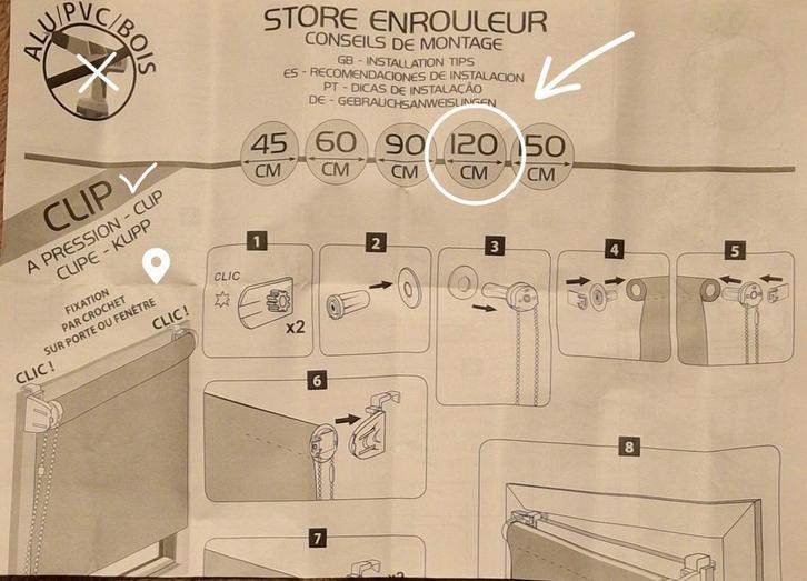 Store occultant pour porte ou fenêtre, Maison & Meubles, Ameublement | Rideaux & Stores à lamelles, Neuf, 150 à 200 cm, 100 à 150 cm