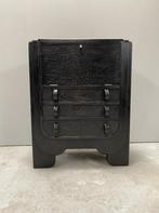 Art Deco zwart eiken secretaire, Huis en Inrichting, Bureaus, Ophalen, Zwart, Hout, Secretaire