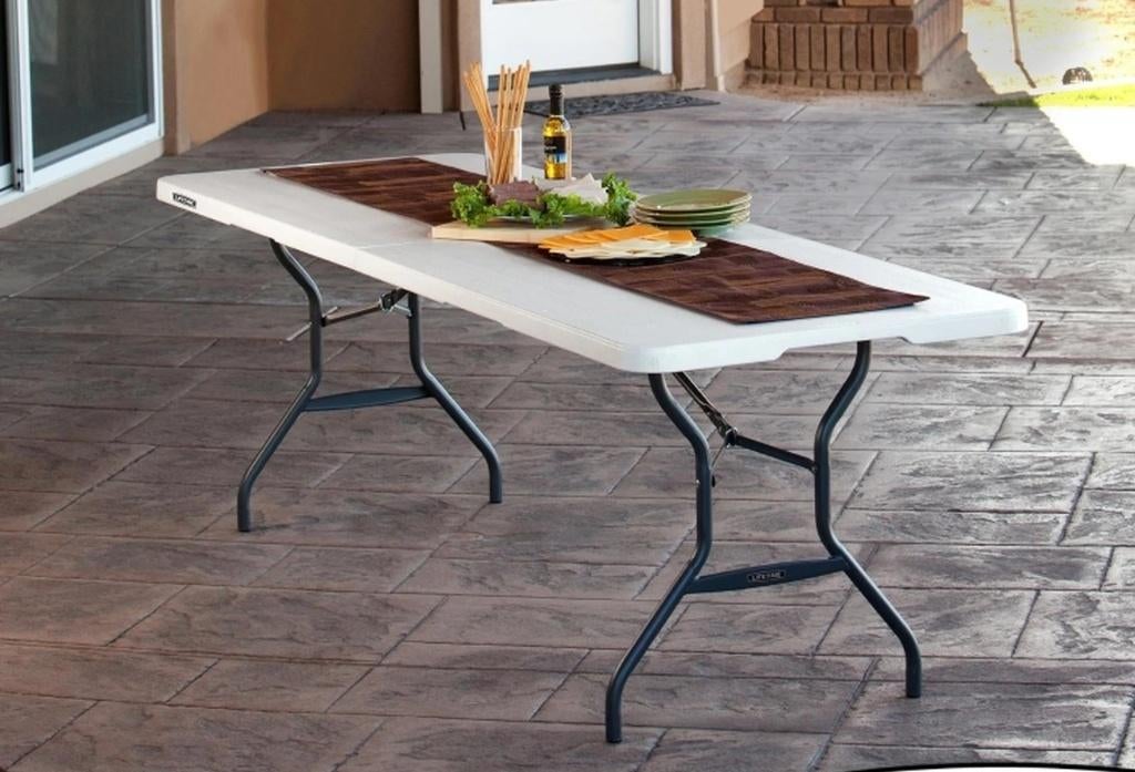 Vouwtafel - Plooitafel - nieuw - Wit L 244 x B 75, Enlèvement, Neuf, Rectangulaire