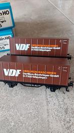 (3Q) Märklin 4455 = 2 container wagons, Hobby en Vrije tijd, Wisselstroom, Wagon, Ophalen of Verzenden, Zo goed als nieuw