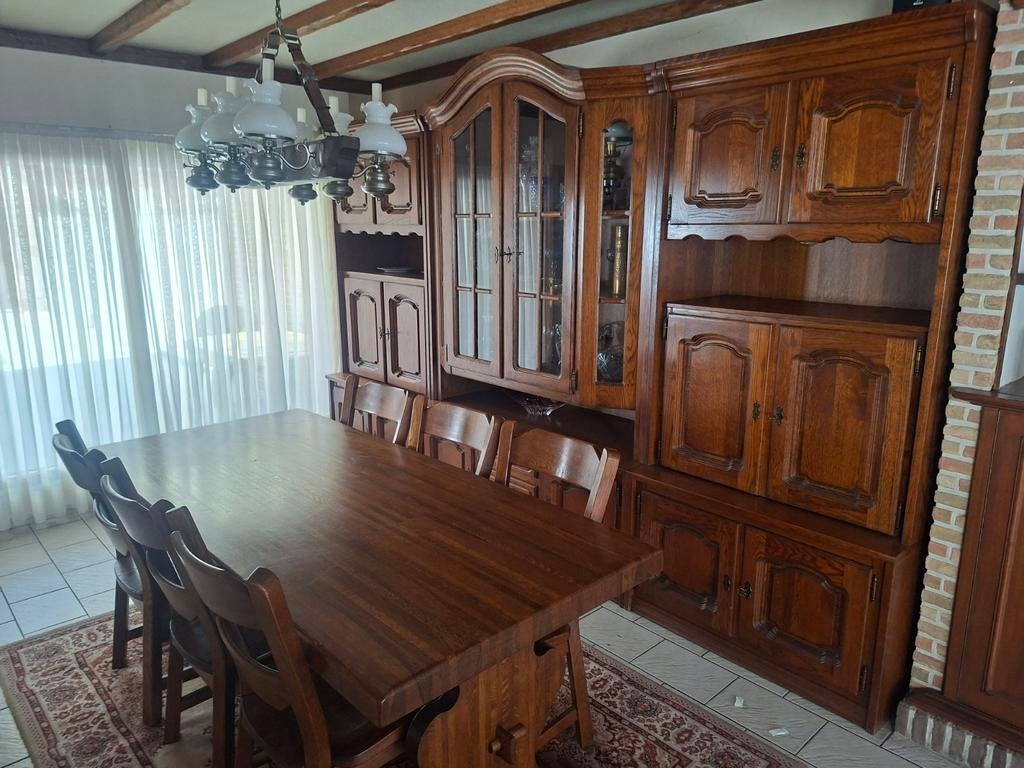 Salle à manger en chêne foncé de 3 m de long (2,20 m de haut, Antiquités & Art, Enlèvement