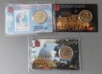 Lot de 3 pièces de monnaie / 50 cent - 1 euro / FDC - UNC, Enlèvement ou Envoi, Vatican, 1 euro, Monnaie en vrac
