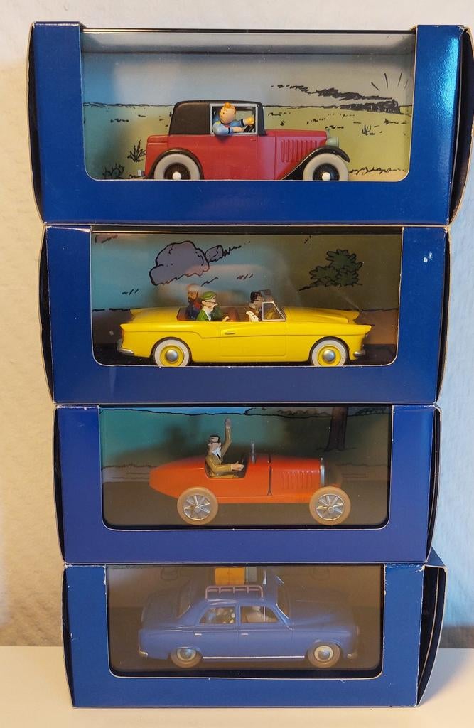 4 KUIFJE Atlas auto's 1/43. 💫, Ophalen of Verzenden, Kuifje, Zo goed als nieuw, Beeldje of Figuurtje