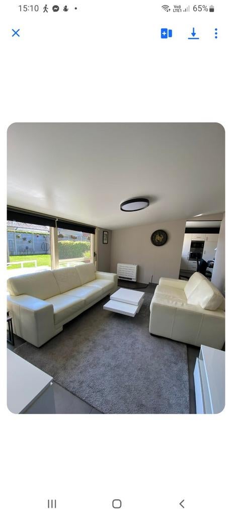 Canapé en cuir + table basse, Maison & Meubles, Canapés | Coins salons complets, Enlèvement