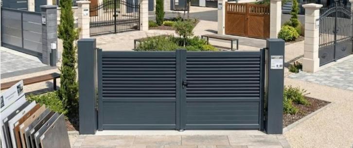 SHOWROOMMODEL draaipoort aluminium VITO, Tuin en Terras, Tuinpoorten, Gebruikt, Draaipoort, Aluminium, Ophalen