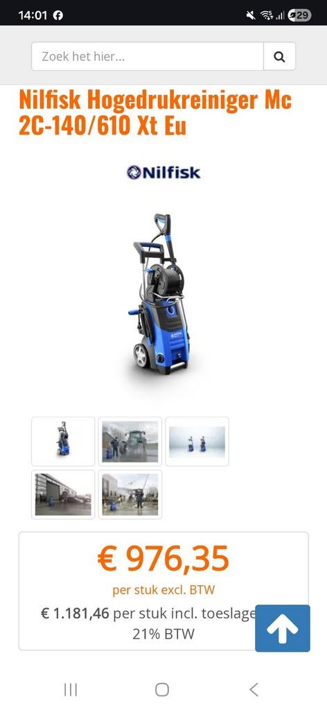 Hogedrukreiniger Nilfisk NIEUW, Ophalen, Nieuw, Elektrisch, Nilfisk