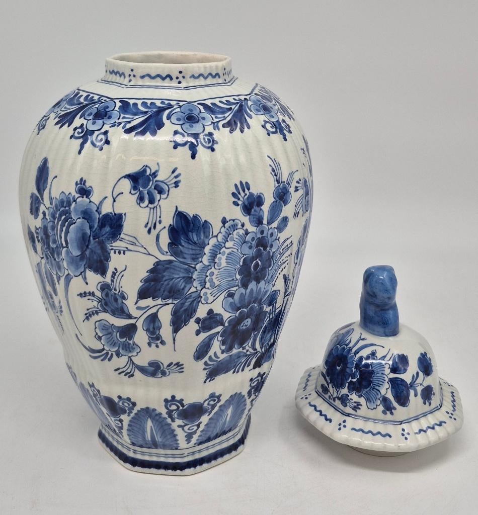 Delfts blauwe dekselvaas, Antiek en Kunst, Ophalen of Verzenden