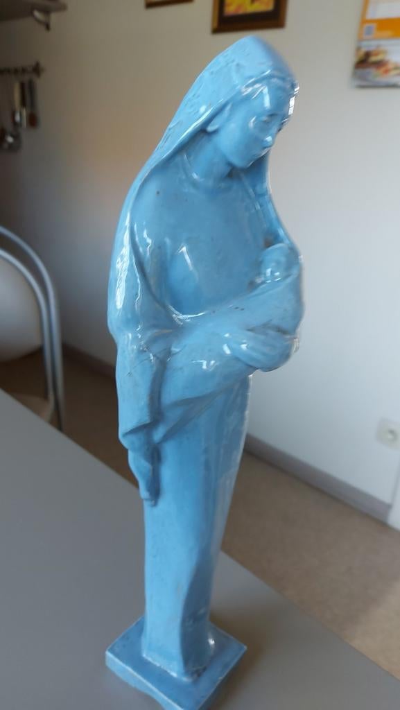Vintage keramisch beeld van maria met kind, Ophalen