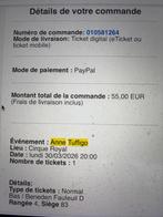 Tickets Anne Tuffigo, Tickets & Billets