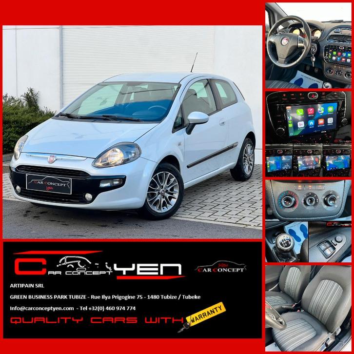 Fiat Punto Evo 1.2i*CarPlay*Bluetooth*Clim*Start&Stop, Auto's, Fiat, Bedrijf, Te koop, Punto, ABS, Airbags, Airconditioning, Android Auto