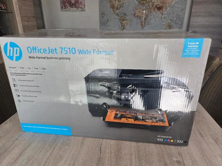 Imprimante A3 HP Officejet 7510 Wide format, Computers en Software, Printers, Zo goed als nieuw, Printer, Inkjetprinter, Faxen