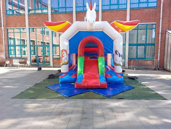 Springkasteel Unicorn te huur, Hobby & Loisirs créatifs, Articles de fête | Location, Comme neuf, Enlèvement