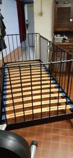 eenpersoonsbed met lattenbodem, Huis en Inrichting, Slaapkamer | Bedden, Ophalen, Eenpersoons, Zwart, Vintage