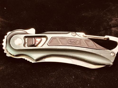 BUCK 770 GRAY Flashpoint Combo Blade Side Lock Folding Pocke, Caravans en Kamperen, Kampeergereedschap, Gebruikt, Verzenden
