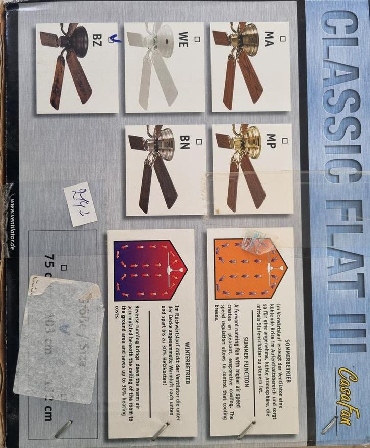 Plafondventilator casa fan.III  120€, Elektronische apparatuur, Ventilatoren, Nieuw, Plafondventilator, Ophalen