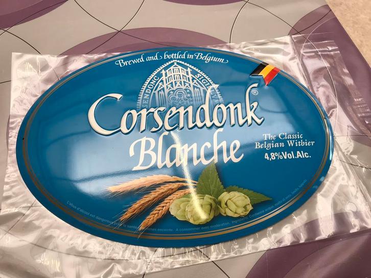 Corsendonk blanche reclamebord+sleutelhanger/stoppentrekker, Verzamelen, Merken en Reclamevoorwerpen, Nieuw, Reclamebord, Ophalen of Verzenden