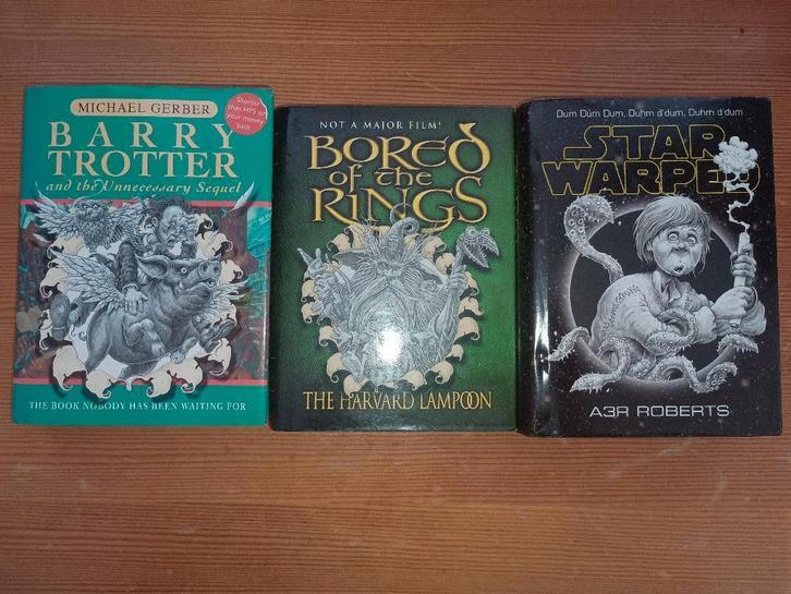 Drie parodieën op bekende boeken (EN), Boeken, Fantasy, Gelezen, Ophalen