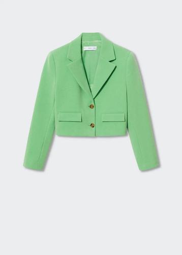 Groene cropped blazer van MANGO – Nieuw, nooit gedragen beschikbaar voor biedingen