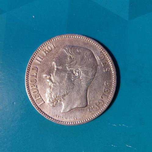 België 5 frank zilver Leopold II 1868 - positie B !!!, Postzegels en Munten, Munten | België, Losse munt, Zilver, Zilver, Ophalen of Verzenden