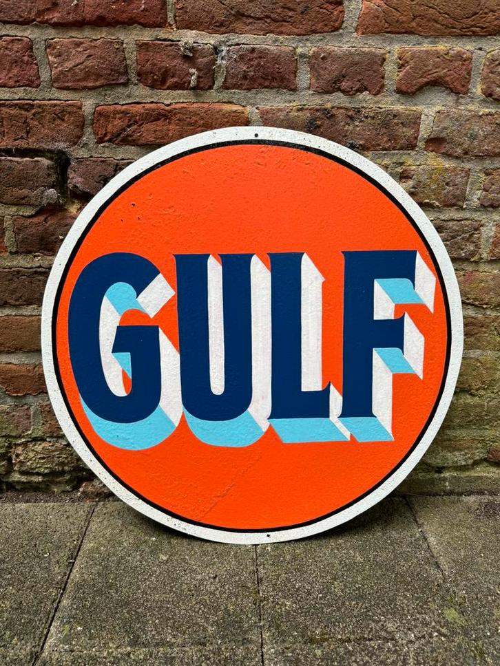 Reclamebord GULF, Verzamelen, Merken en Reclamevoorwerpen, Zo goed als nieuw, Reclamebord, Ophalen of Verzenden