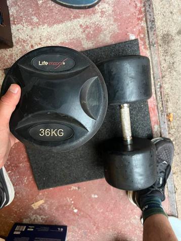 1 paar dumbells lifemaxx 36 kg beschikbaar voor biedingen