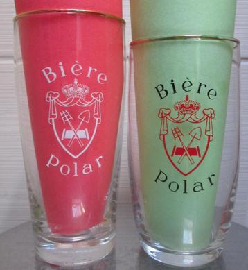 2 verschillende 'Bière Polar'-glazen beschikbaar voor biedingen