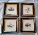 4 petits cadres avec des paysages miniatures (18 × 18 cm), Enlèvement, Bois