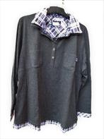 Grijze trui / sweater / shirt met geruite paarse kraag XL, Nieuw, ANDERE, Grijs, Trui of Vest